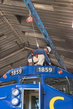 Gorbel Fall protection system for railroad industry